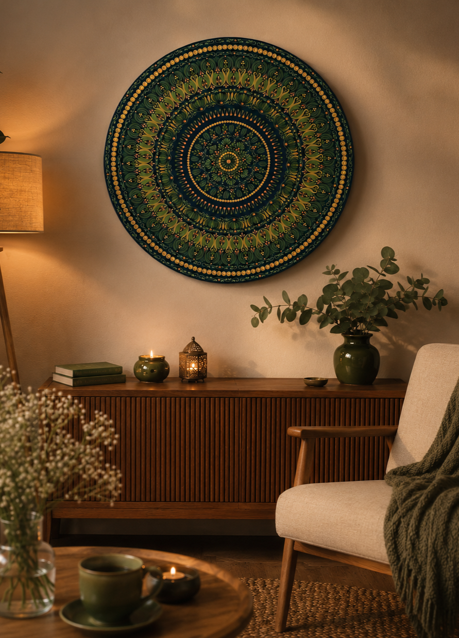 alt="The Gate of Abundance original hand-painted mandala artwork"